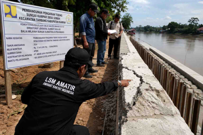 LSM AMATIR Laporkan Proyek Pengaman Tebing Sungai Kampar Rp17,6 Miliar ke Kejati Riau, Dugaan Pengurangan Volume dan Penyimpangan Spesifikasi Mengemuk