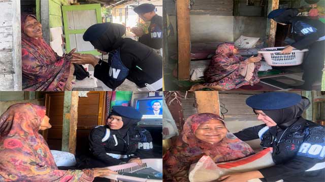 Personel Provos Satbrimobda Riau Sambangi IRT Pencuci Pakaian Keliling di Pekanbaru