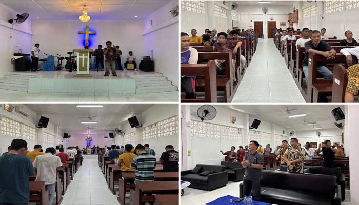 Lapas Pekanbaru Gelar Ibadah Rutin Bagi Warga Binaan Kristen, Angkat Tema “Sabar Dalam Penantian Tuhan”