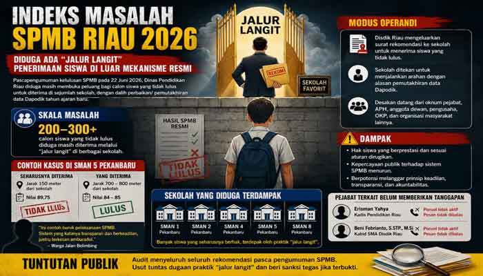 Eksklusif! Dugaan "Jalur Langit" SPMB Riau Terkuak, Sekolah Favorit Diduga Terima Siswa Titipan