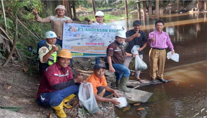 PT Anderson Unedo Tebar Belasan Ribu Bibit Ikan di Sekitar PKS Sebagai Wujud Komitmen Lingkungan