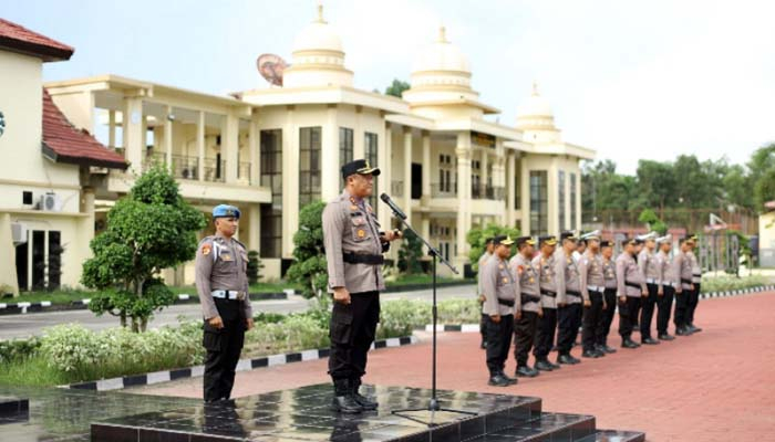 Polres Rokan Hilir Gelar Apel Siaga Jelang Malam Takbiran Idul Adha 1446 H