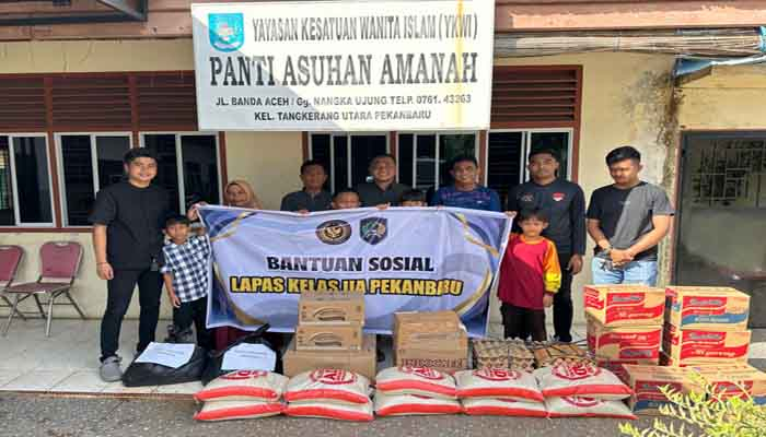 Lapas Pekanbaru Salurkan Bantuan Sembako dan Daging Kurban ke Panti Asuhan Amanah