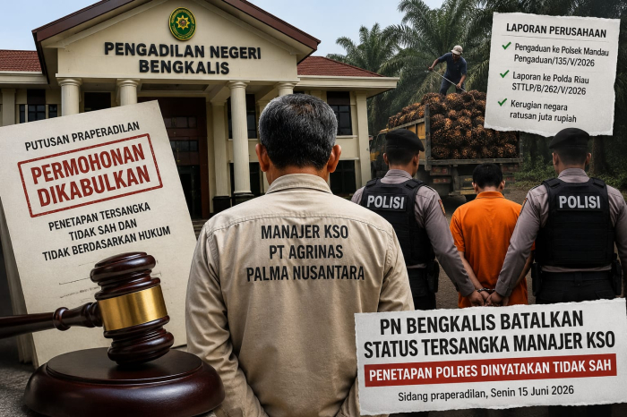 PN Bengkalis Batalkan Status Tersangka Manajer KSO Agrinas, Penetapan Polres Dinyatakan Tidak Sah